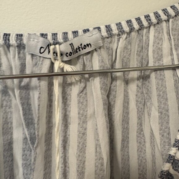 Beach Cover Up Swimsuit New Collection Made in Italy One Size White Blue Stripes - Picture 6 of 9